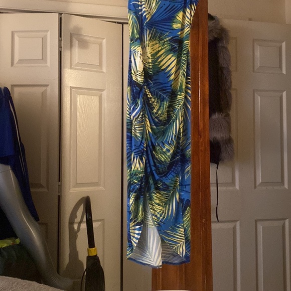 T strap tight dress blue white - Picture 2 of 4